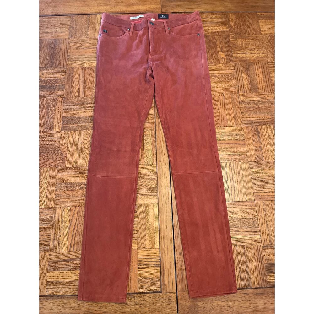 AG LAMB SUEDE SKINNY PANTS SIZE 28